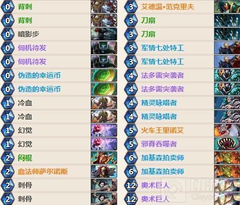 炉石传说奇迹贼卡组分享 潜行者快速上分卡组